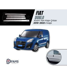 Fiat Doblo Krom Yan Kapı Çıtası 4 Kapı 2010-2022 P. Çelik