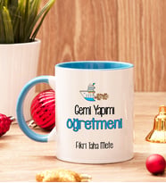 Gemi Yapımı Öğretmenine Hediye Renkli Kupa Bardak