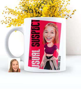 BK Gift Kişiye Özel Bayan Olağan Şüpheli Karikatürlü Beyaz Kupa Bardak - 2