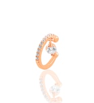 Gümüş rose  tek taş sallantılı gümüş kıkırdak küpe SGTL10699ROSE