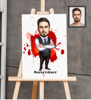 Kişiye Özel Öğretmen Karikatürlü  Ahşap Tablo 30x47 Bay-12