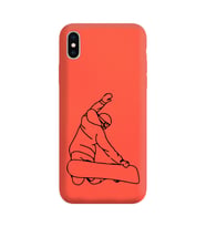 Iphone Xs Çizgi Tasarımlı Turuncu Lansman Telefon Kılıfı