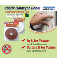 Kapı Pencere Soğuk İzolasyon Bandı Fitili Yapışkanlı 6x10 mm Kahverengi