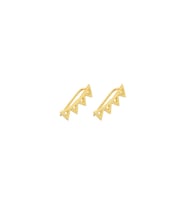 925 Ayar Gümüş Zikzak Earcuff Küpe (Sarı)
