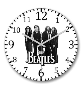 The Beatles 05 Duvar Saati Bombeli Gercek Cam