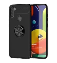 Microsonic Samsung Galaxy M11 Kılıf Kickstand Ring Holder Siyah