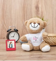 Sevgililere Özel Baskılı Peluş Ayıcık ve Mini Fotoğraf Çerçevesi