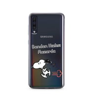 Snoopy Tasarımlı Süper Şeffaf Silikon Telefon Kılıfı Samsung A50