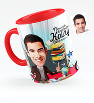 BK Gift Kişiye Özel Bay Öğretmen Karikatürlü Kırmızı Kupa Bardak  2