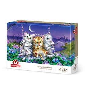 Art Puzzle Ayışığında Sallanan Kedicikler 500 Parç
