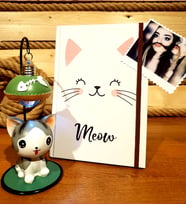 Kişiye Özel Fotoğraflı Kedi Defter Ve Okuma Lambası Arkadaşa Hediye