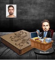 Kişiye Özel Avukat Karikatürlü Ahşap Biblo Kutulu Bay-2