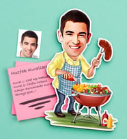 BK Gift Kişiye Özel Bay Chef Karikatürlü Ahşap Magnet-7 (Çok Renkli)