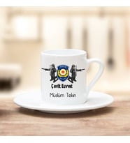 Çevik Kuvvet Polisi Türk Kahvesi Fincanı (Beyaz)