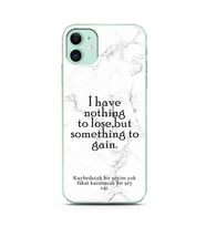 Iphone 11 Beyaz Mermer Söz Tasarımlı Telefon Kılıfı