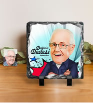 BK Gift Kişiye Özel Dedelerin Dedesi Karikatürlü Dekoratif Doğal Taş  1