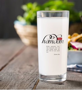 BK Gift Kişiye Özel Renkli Baskılı Mânâ Hemdem Rakı Bardağı-1 (Beyaz)