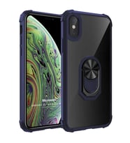 Microsonic Apple iPhone XS Kılıf Grande Clear Ring Holder Lacivert