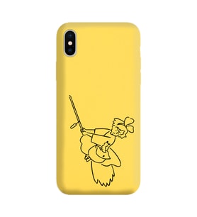 Iphone Xs Çizgi Tasarımlı Sarı Lansman Telefon Kılıfı