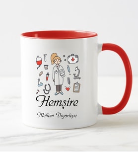 Hemşire Kupa Bardağı Kırmızı