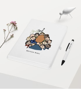 BK Gift Kişiye Özel Sınıf Öğretmeni Temalı Beyaz Defter Kalem Hediye Seti - 3