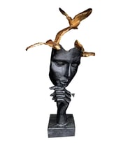 Kuşlu Mask Biblo Heykel