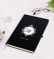 BK Gift Kişiye Özel Baş Harf İsim Tasarımlı Siyah Defter-9