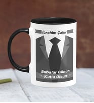 BK Gift Kişiye Özel Babalar Günü Temalı Siyah Kupa Bardak 25297s