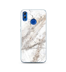 Beyaz Mermer Tasarımlı Süper Şeffaf Silikon Telefon Kılıfı Huawei Honor 10 Lite