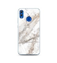 Beyaz Mermer Tasarımlı Süper Şeffaf Silikon Telefon Kılıfı Huawei Honor 10 Lite