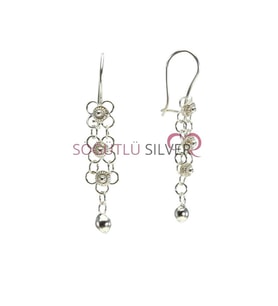 Söğütlü Silver Telkari Üç sıra Kişniş Küpe