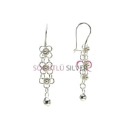 Söğütlü Silver Telkari Üç sıra Kişniş Küpe