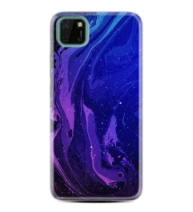 Kılıfland Huawei Y5P Kılıf Silikon Resimli Kapak Abstract Night Blue Stok 1149