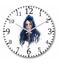 Billie Eilish  Duvar Saati Bombeli Gercek Cam