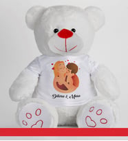 Kişiye Özel Peluş Ayıcık 50cm 86809 (Beyaz)