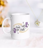 BK Gift Kişiye Özel Sevgililer Günü Kupa ve Çift İsimli Papatya Kolye-124 (Model 1)