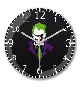 Coringa Duvar Saati Bombeli Gercek Cam