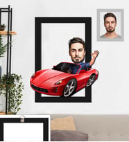 Kişiye Özel Sürücü Karikatürlü 3D Ahşap Tablo 30x47 Bay-2