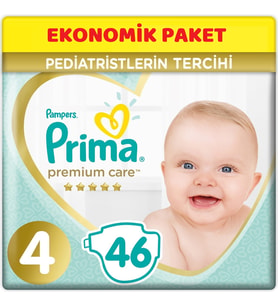 Prima Premium Care Bebek Bezi Beden:4 (9-14Kg) Maxi 46 Adet Ekonomik Pk