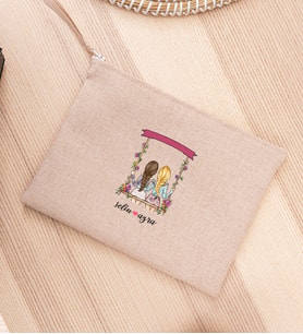 Best Friends Salıncak Tasarım Keten Bez El Çantası