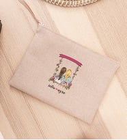 Best Friends Salıncak Tasarım Keten Bez El Çantası