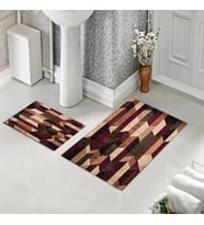 Banyo Halısı Ikili Klozet Takımı Kaymaz Tabanlı (60 xm x 100 cm + 40 cm x 60 cm) 
