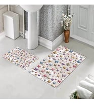 Banyo Halısı Ikili Klozet Takımı Kaymaz Tabanlı (60 xm x 100 cm + 40 cm x 60 cm) 