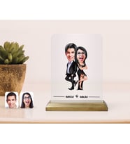 BK Gift Kişiye Özel Sevgililer Karikatürlü Çerçeve-6 (Beyaz)