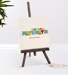 BK Gift Kişiye Özel Matematik Öğretmeni Şovaleli Doğal Taş-2 (Beyaz)