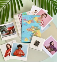 Kişiye Özel 6 Fotoğraflı Travel Mini Albüm Ve Rozet Set