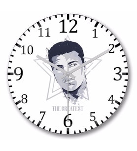 Muhammed  Ali Boks  The Greatest Duvar Saati Bombeli Gercek Cam