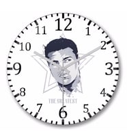 Muhammed  Ali Boks  The Greatest Duvar Saati Bombeli Gercek Cam