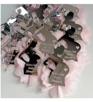 Kişiye Özel Pleksi Baby Shower Magnet 25 Adet (Pembe)