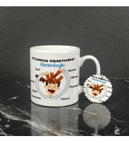 Türkçe Öğretmeni Kupa Bardak ve Anahtarlık Set 002